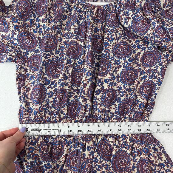 J.Crew Palermo Dress Womens Small Tall Purple Linen Paisley Floral Boho Sundress - Picture 11 of 14